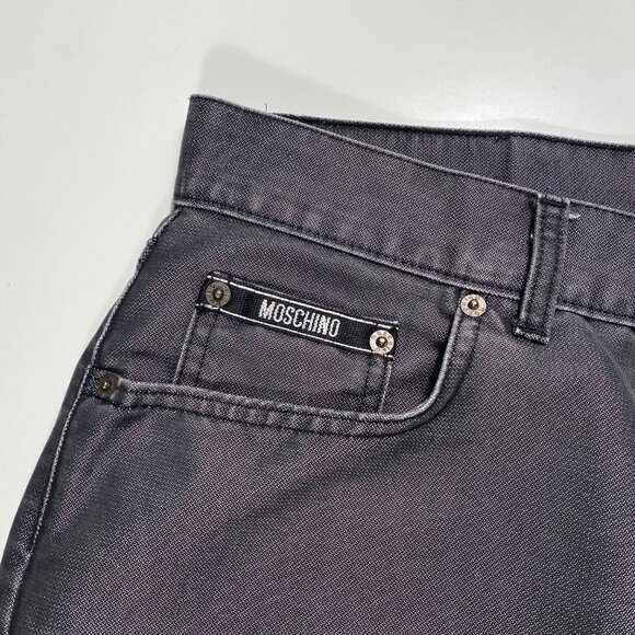 Vintage Moschino Lightweight Straight Leg Shining Jeans Gray men's size 33x28 - Picture 3 of 10